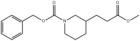 3-Piperidinepropanoic acid, 1-[(phenylMethoxy)carbonyl]-, Methyl ester 结构式