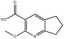 2-メトキシ-6,7-ジヒドロ-5H-シクロペンタ[B]ピリジン-3-カルボン酸 化学構造式
