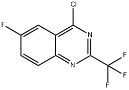 4-クロロ-6-フルオロ-2-(トリフルオロメチル)キナゾリン 化学構造式