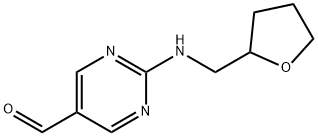 2-[(TETRAHYDROFURAN-2-YLMETHYL)AMINO]PYRIMIDINE-5-CARBALDEHYDE Structure