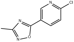 2-クロロ-5-(3-メチル-1,2,4-オキサジアゾール-5-イル)ピリジン 化学構造式
