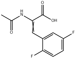 2‐アセチルアミノ‐3‐(2,5‐ジフルオロフェニル)アクリル酸 化学構造式