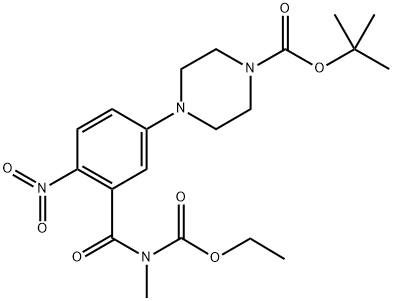 1-BOC-4-(3-(ETHOXYCARBONYLMETHYLCARBAMOYL)-4-NITROPHENYL)PIPERAZINE Structure