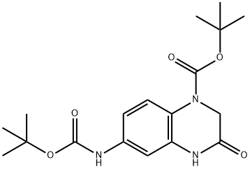 4-BOC-7-BOCAMINO-3,4-DIHYDROQUINOXALIN-2-ONE Structure