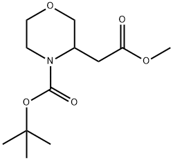 3-(2-メトキシ-2-オキソエチル)モルホリン-4-カルボン酸TERT-ブチル 化学構造式