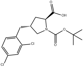 反式-N-BOC-4-(2,4-二氯苄基)-L-脯氨酸, 959582-83-3, 结构式