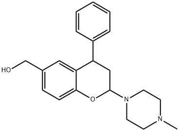 2H-1-Benzopyran-6-Methanol, 3,4-dihydro-2-(4-Methyl-1-piperazinyl)-4-phenyl- 化学構造式