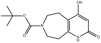 1,2,5,6,8,9-六氢-4-羟基-2-氧代-7H-吡啶并[2,3-D]氮杂卓-7-羧酸叔丁酯, 959636-64-7, 结构式