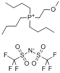 トリブチル(2-メトキシエチル)ホスホニウムビス(トリフルオロメタンスルホニル)イミド 化学構造式