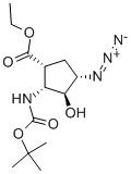 ETHYL (1R*,2R*,3S*,4S*)-4-AZIDO-2-(TERT-BUTOXYCARBONYLAMINO)-3-HYDROXYCYCLOPENTANE-CARBOXYLATE Structure