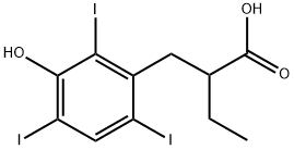 α-エチル-3-ヒドロキシ-2,4,6-トリヨードヒドロけい皮酸 化学構造式