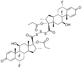 (6α,11β,16α,17α)-(6'α,11'β,16'α,17'α)-17,17'-(Trithiodicarbonyl)bis[6,9-difluoro-11-hydroxy-16-methyl-17-(1-oxopropoxy)-androsta-1,4-dien-3-one 化学構造式