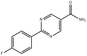 2-(4-Fluoro-phenyl)-pyrimidine-5-carboxylic acid amide 化学構造式