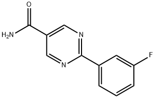 2-(3-Fluoro-phenyl)-pyrimidine-5-carboxylic acid amide Structure