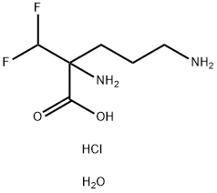 Eflornithine hydrochloride hydrate Struktur