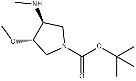 tert-butyl (3s,4s)-3-methoxy-4-(methylamino)pyrrolidine-1-carboxylate Structure