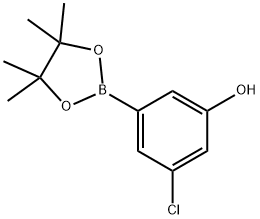 3-クロロ-5-ヒドロキシフェニルボロン酸ピナコールエステル 化学構造式