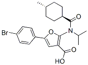 3-Furancarboxylic  acid,  5-(4-bromophenyl)-2-[[(trans-4-methylcyclohexyl)carbonyl](1-methylethyl)amino]-,960522-03-6,结构式