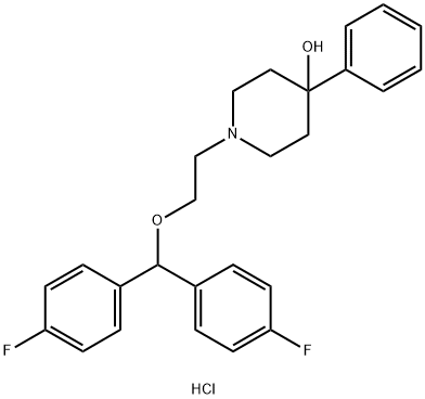 1-(2-(Bis(4-fluorophenyl)methoxy)ethyl)-4-phenyl-4-piperidinol hydroch loride Structure