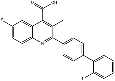 6-フルオロ-2-(2'-フルオロ[1,1'-ビフェニル]-4-イル)-3-メチル-4-キノリンカルボン酸 化学構造式