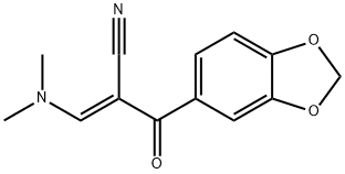 2-[(ジメチルアミノ)メチレン]-3-(3,4-メチレンジオキシフェニル)-3-オキソプロパンニトリル 化学構造式