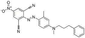 2-[2-Methyl-4-[N-methyl-N-(3-phenylpropyl)amino]phenylazo]-5-nitroisophthalonitrile Structure