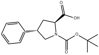 N-叔丁氧羰基-(2S,4S)-4-苯基吡咯烷-2-羧酸,96314-29-3,结构式