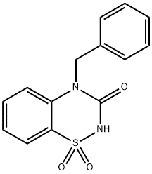 4-Benzyl-2H-1,2,4-benzothiadiazin-3(4H)-on-1,1-dioxide, 964-08-9, 结构式