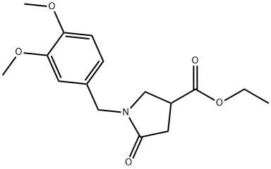 1-(3,4-Dimethoxy-benzyl)-5-oxo-pyrrolidine-3-carboxylic acid ethyl ester Structure