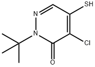 4-CHLORO-2-(1,1-DIMETHYLETHYL)-5-MERCAPTO-3(2H)-PYRIDAZINONE 结构式