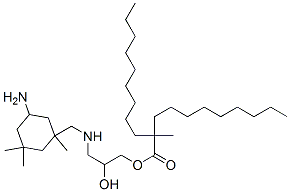 3-[[(5-amino-1,3,3-trimethylcyclohexyl)methyl]amino]-2-hydroxypropyl 2-methyl-2-nonylundecanoate 结构式