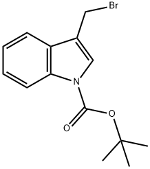 叔丁基3-溴甲基-吲哚-1-羧酸酯, 96551-21-2, 结构式