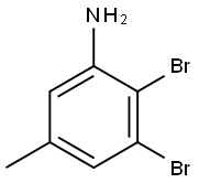 5-メチル-2,3-ジブロモベンゼンアミン 化学構造式