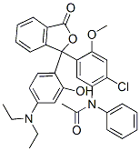 3-(4-Diethylamino-2-hydroxyphenyl)-3-[4-chloro-2-methoxy-5-(N-acetylanilino)phenyl]-1(3H)-isobenzofuranone Struktur