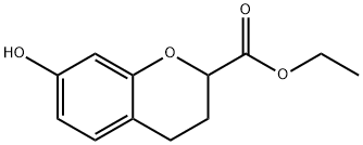 2H-1-BENZOPYRAN-2-CARBOXYLIC ACID, 3,4-DIHYDRO-7-HYDROXY, ETHYL ESTER Structure