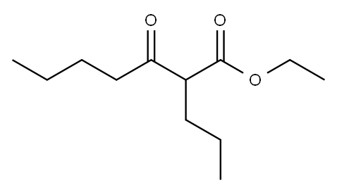 -Oxo-a-propylenanthic Acid Ethyl Ester 化学構造式
