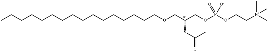 1-O-十六烷基-2-硫代乙酰基-2-脱氧-SN-甘油基-3-磷酸胆碱,96801-55-7,结构式