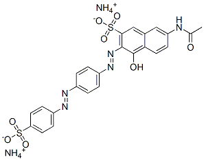 diammonium 7-acetamido-4-hydroxy-3-[[4-[(4-sulphonatophenyl)azo]phenyl]azo]naphthalene-2-sulphonate Struktur