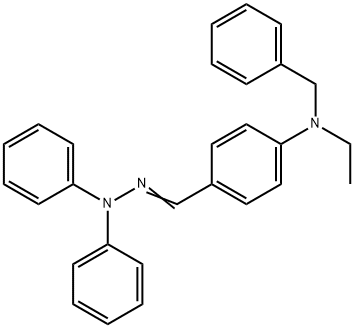 4-（N-エチル-N-ベンジル）アミノベンゾアルデヒド-1,1-ジフェニルヒドラゾン 化学構造式