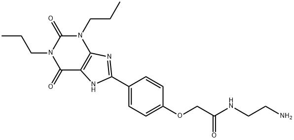 1,3-ジプロピル-8-[4-(2-アミノエチルアミノカルボニルメトキシ)フェニル]キサンチン 化学構造式
