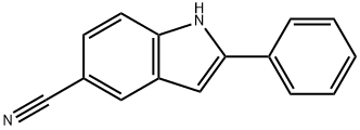 2-フェニル-1H-インドール-5-カルボニトリル 化学構造式