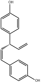 4,4'-[(1Z,3S)-1,4-ペンタジエン-1,3-ジイル]ジフェノール 化学構造式