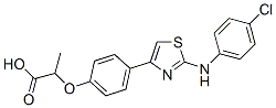 2-[4-[2-[(4-chlorophenyl)amino]-1,3-thiazol-4-yl]phenoxy]propanoic aci d 结构式