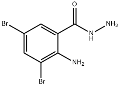2-氨基-3,5-二溴苯甲酰肼,97096-13-4,结构式
