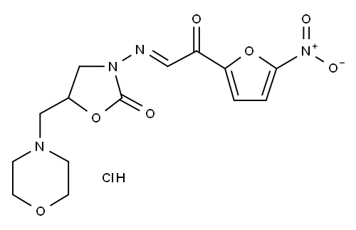 2-Oxazolidinone, 5-(morpholinomethyl)-3-(((5-nitro-2-furoyl)methylene) amino)-, hydrochloride Structure