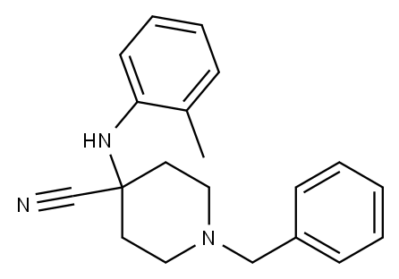 1-benzyl-4-(o-toluidino)piperidine-4-carbonitrile  Structure