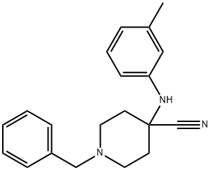 1-苄基-4-(间甲苯胺基)哌啶-4-甲腈, 972-18-9, 结构式