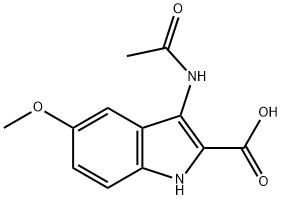 3-アセチルアミノ-5-メトキシ-1H-インドール-2-カルボン酸 化学構造式