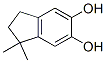 2,3-ジヒドロ-1,1-ジメチル-1H-インデン-5,6-ジオール 化学構造式