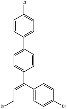 (Z)-4-[3-bromo-1-(4-bromophenyl)-1-propenyl]-4'-chloro-1,1'-biphenyl  Structure